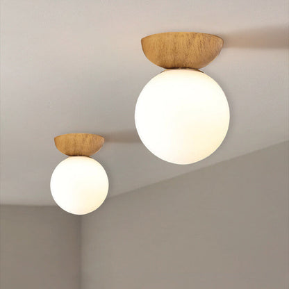 Glass & Iron Hanging Ceiling Light Fixture 6.3 in Adjustable Cord Modern Semi-Flush Mount for Bedroom Entryway Home 110V G9 Socket
