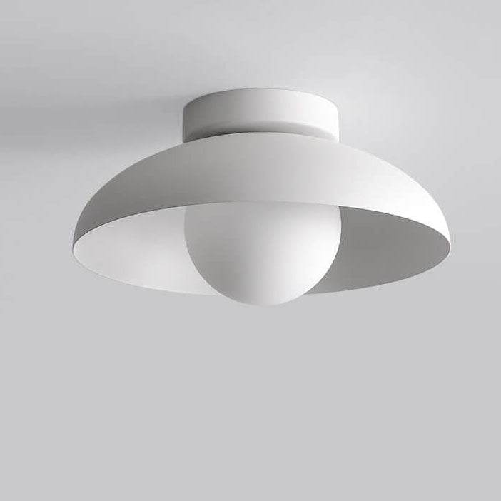 Close-to-Ceiling Metal & Glass Light Fixture 12 Inch Black for Bedrooms Entryways Low Profile Modern Overhead Lighting G9 Socket