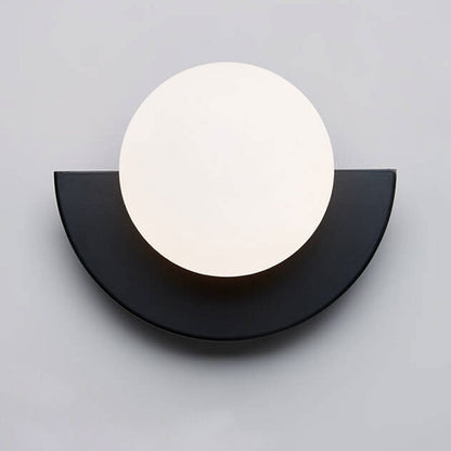 Half-Sphere Glass Wall Sconce with G9 LED, Iron Frame, Hardwired Fixture for Bedroom, Hallway, Reading Nook, Modern Style, Multiple Colors
