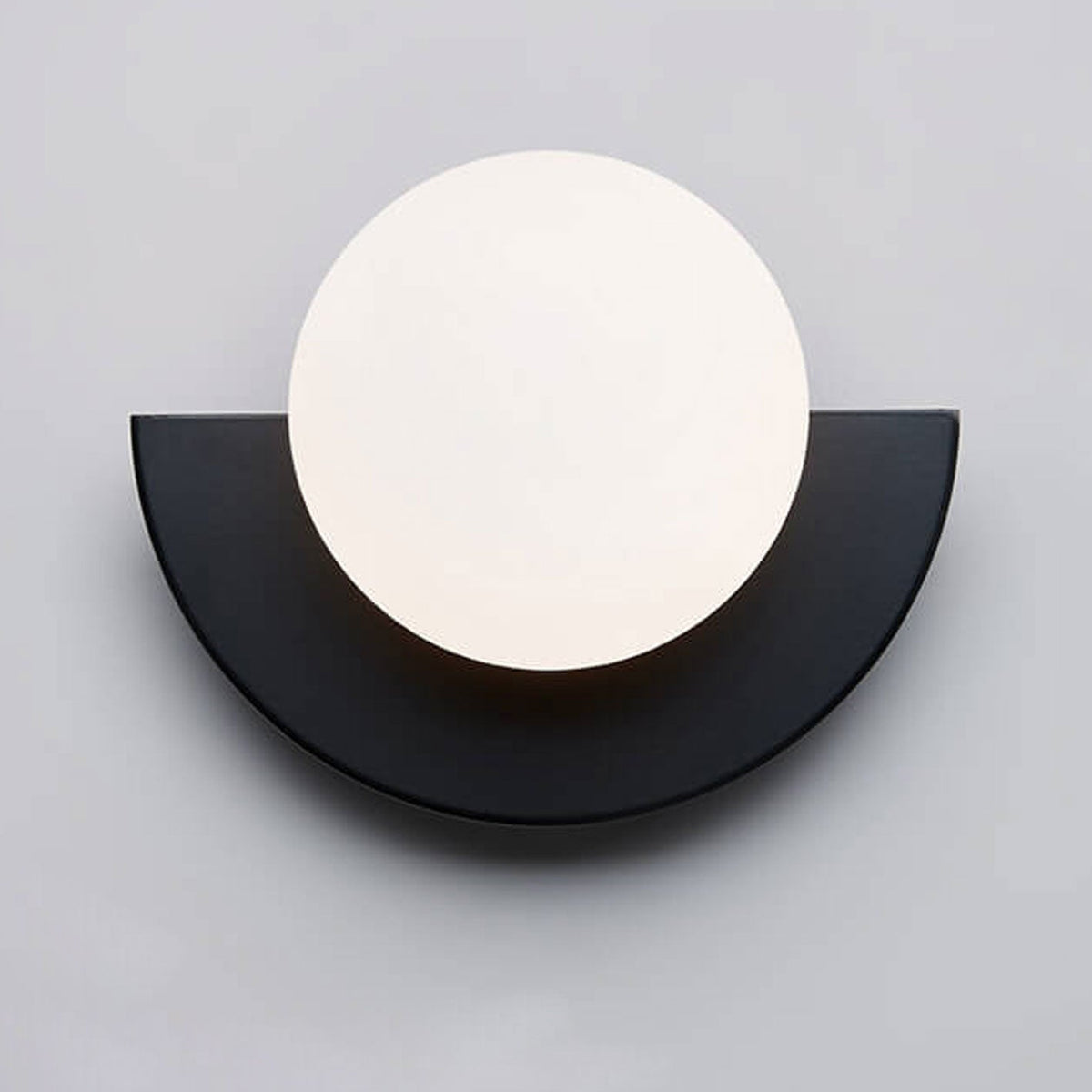 Half-Sphere Glass Wall Sconce with Colored Shade | Iron Mount LED Compatible Hardwired Fixture for Bedroom Living Room Hallway | G9 Base