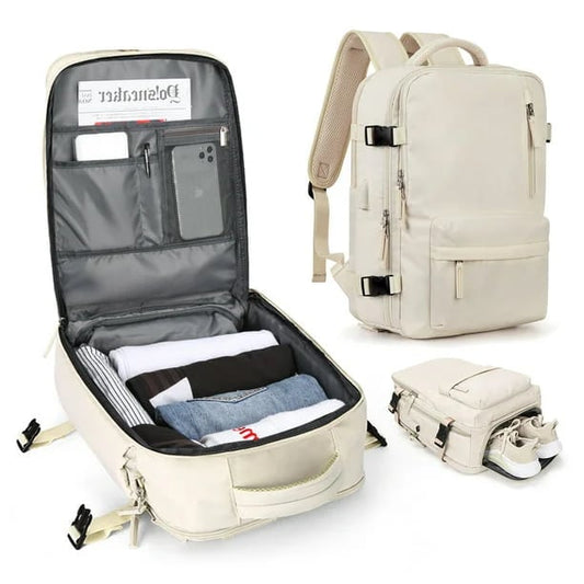 Sac à dos Oxford pour femme avec compartiments multiples pour les voyages, les trajets quotidiens et le campus