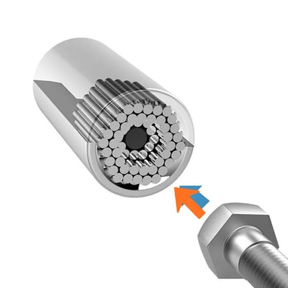 Multi-Purpose Adjustable Socket Grip Tool with Self-Conforming Pins for Nuts, Bolts & Fasteners in Any Size or Shape