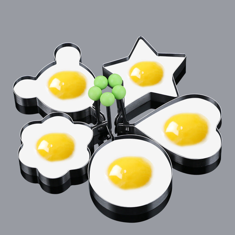Silicone Breakfast Shaping Rings 10-Piece Set for Eggs Pancakes Omelets Kids Morning Meals Nonstick Easy-Release Kitchen Tools