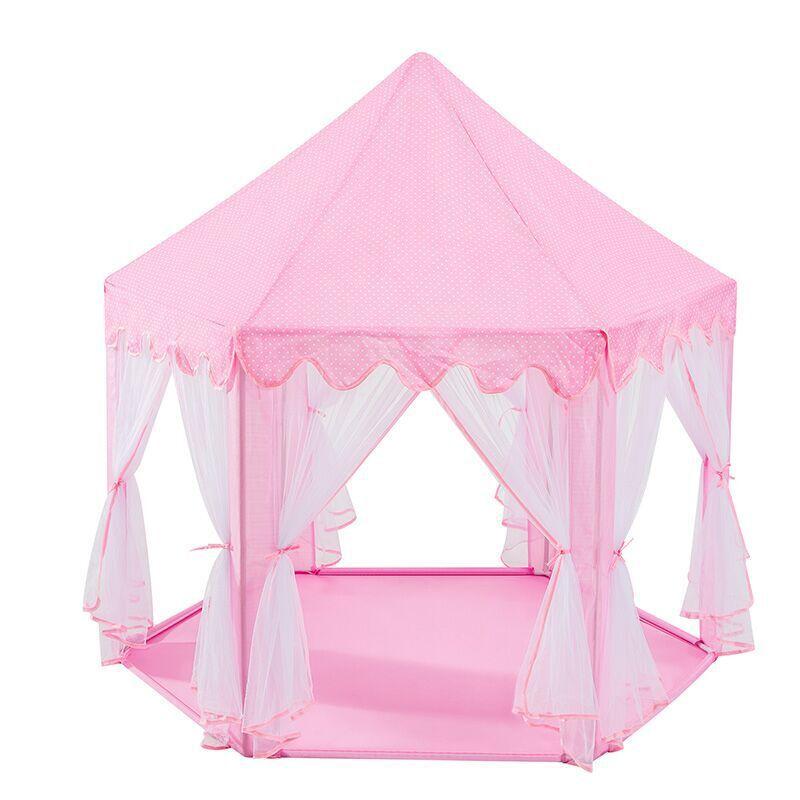 Kids Pop-Up Play Tent Castle Playhouse for Indoor Outdoor Pretend Play Girls Boys Garden Backyard Hideaway with Floor Mat 55 Inches