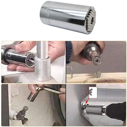 Self-Adjusting Multi-Grip Socket Tool for Bolts, Nuts & Fasteners in Metric & SAE Sizes | Fits 1/4 to 3/4 Inch Hardware