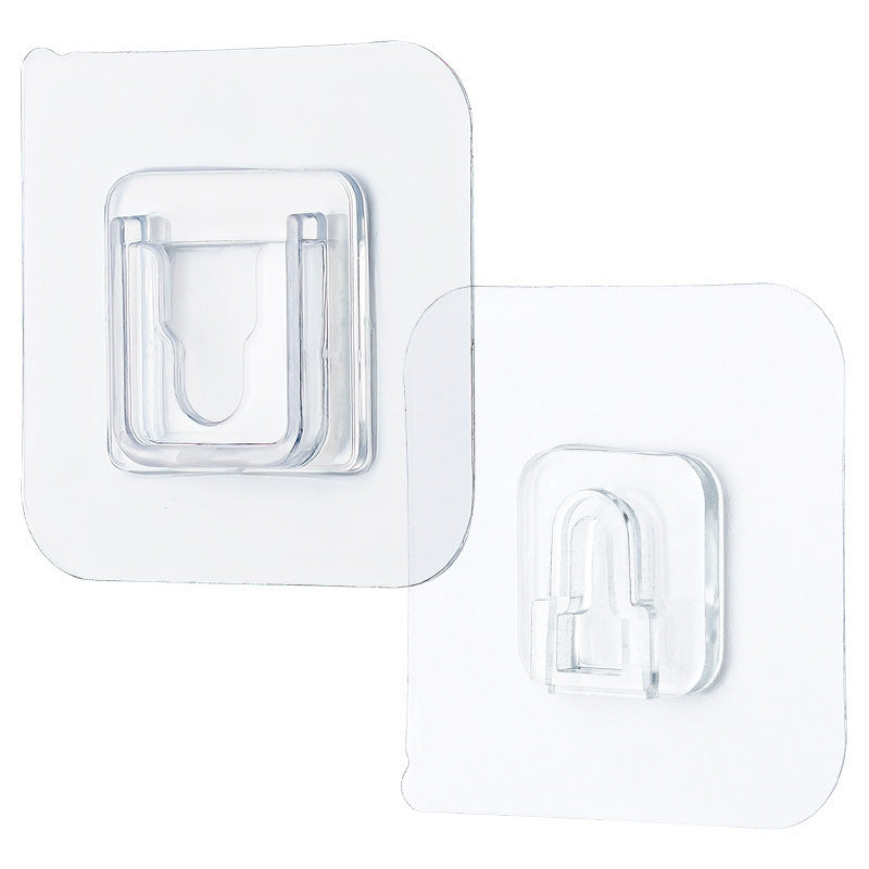 Clear Wall Mount Hooks 10-Pack Peel and Stick Organizers for Cable Management Router Power Strip Holder Home Office Décor