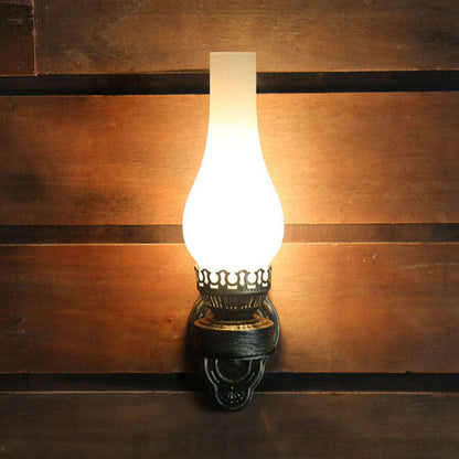 Applique en bronze à silhouette de lanterne à huile – Éclairage d'ambiance de 42 cm pour entrées et chambres – Douille E26 – Luminaire intérieur encastré