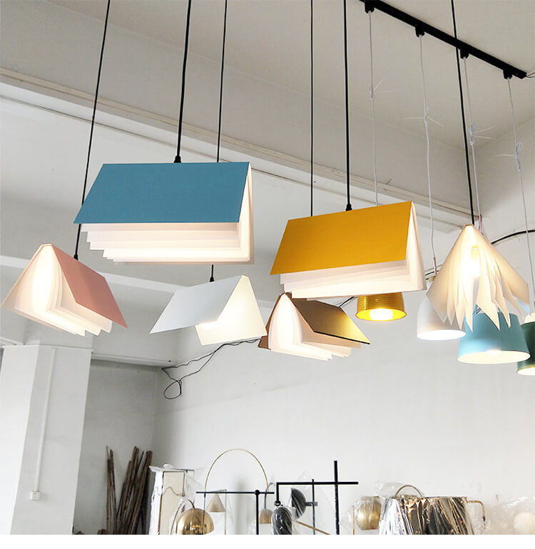 Hanging Ceiling Light Fixture with Adjustable Chain E26 Base Modern Iron PVC Shade for Bedroom Living Room Dining Room Kitchen