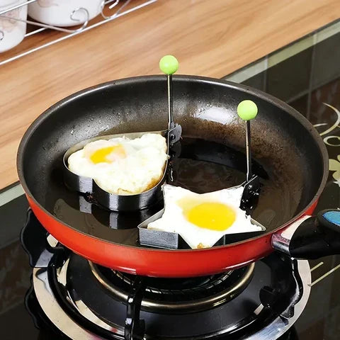 Silicone Breakfast Shaping Rings 10-Piece Set for Eggs Pancakes Omelets Kids Morning Meals Nonstick Easy-Release Kitchen Tools