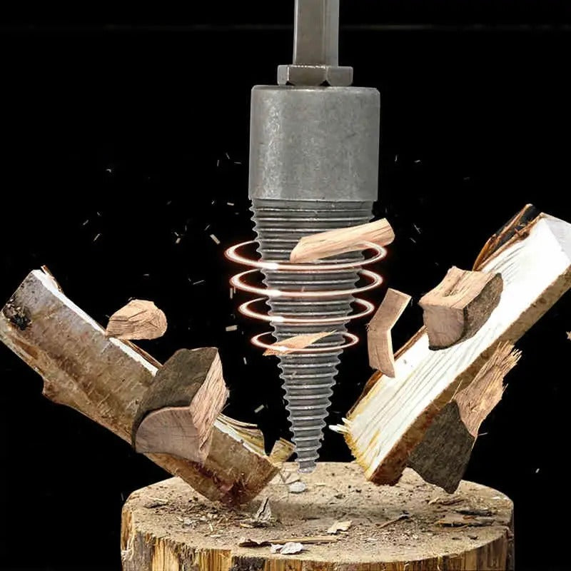 Firewood Splitting Drill Bit for Power Tools - High Carbon Steel Wood Splitter Attachment for Electric Drills - Fits All Drill Sizes