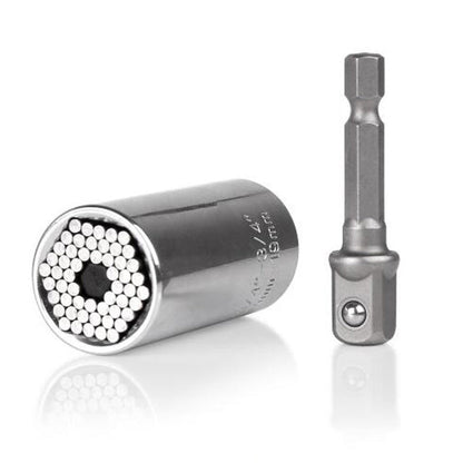 Multi-Purpose Adjustable Socket Grip Tool with Self-Conforming Pins for Nuts, Bolts & Fasteners in Any Size or Shape