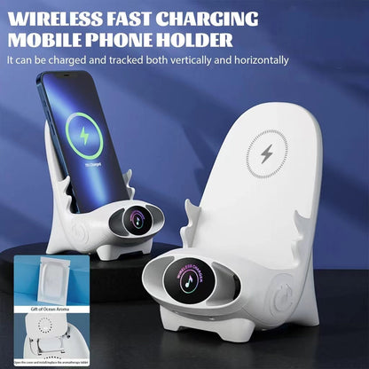 15W Fast Wireless Charging Stand with Portrait & Landscape Support for iPhone & Android Smartphones | Desk Phone Holder & Charger