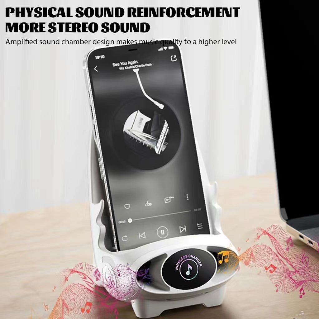 15W Fast Wireless Charging Stand with Portrait & Landscape Support for iPhone & Android Smartphones | Desk Phone Holder & Charger