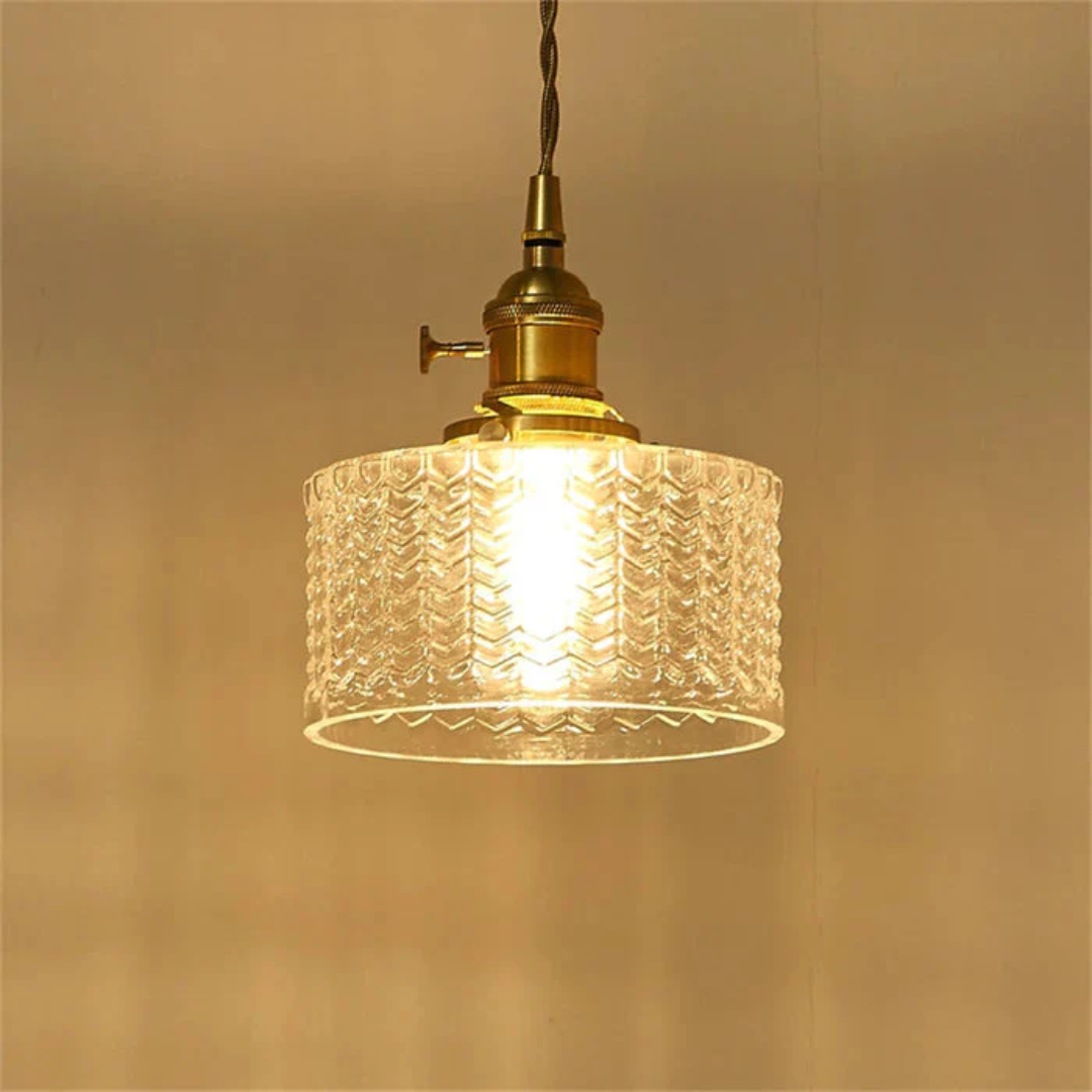 Adjustable Drop Ceiling Light with Textured Glass Shade E27 Socket for Kitchen Island Dining Room Counter Breakfast Bar Scandinavian Modern