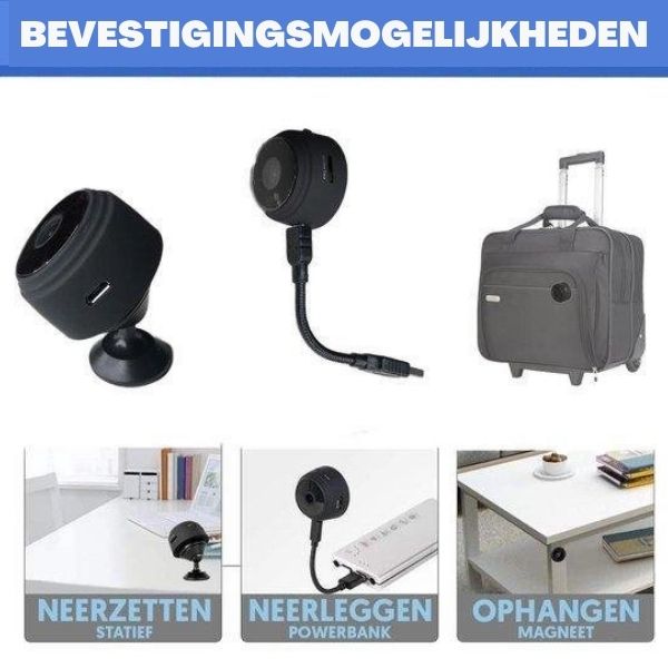 Compact Wireless Security Camera HD 1080P with Night Vision for Home and Office Monitoring