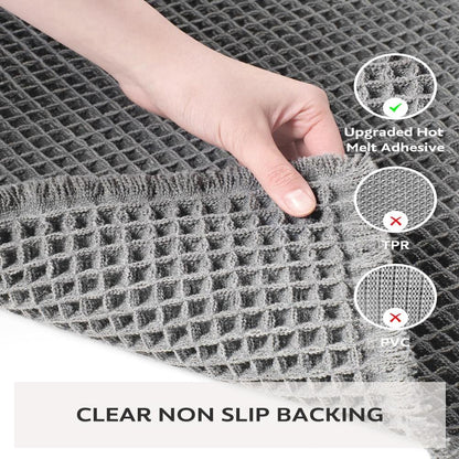 Tapis de bain gaufré à séchage rapide, antidérapant, beige, pour salles de bain modernes, confort moelleux