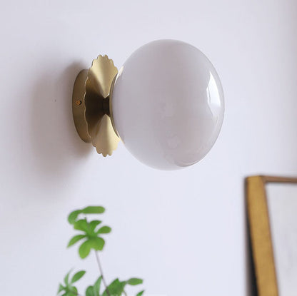 Metal & Glass Sconce Fixture 7 in Pink Beige White E26 Socket for Bedroom Office Hallway Ambient Task Lighting