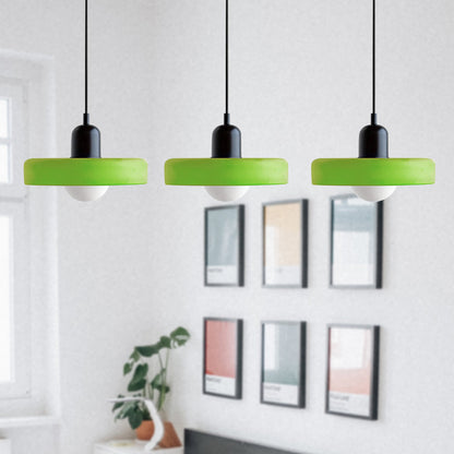 Glass Pendant Lamp 12 Inch Adjustable Height Ceiling Fixture for Bedrooms Nightstands Modern Minimalist Nordic Hanging Light E27 Socket for
