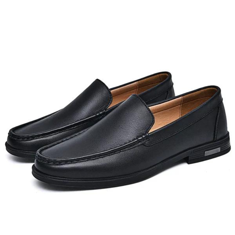 Genuine Leather Loafers Men's Dress Slip-On Shoes Handcrafted Italian Style for Business Casual Office Formal Work