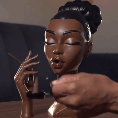 Scentra | Sculpture d'encensoir tête de femme noire au design élégant | Décoration intérieure unique pour la relaxation