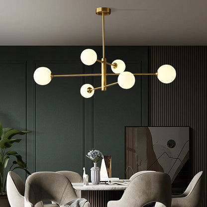Bubble Glass Pendant Light with Metal Frame for Living Room & Bedroom – Modern Multi-Globe Chandelier for Dining Room & Entryway
