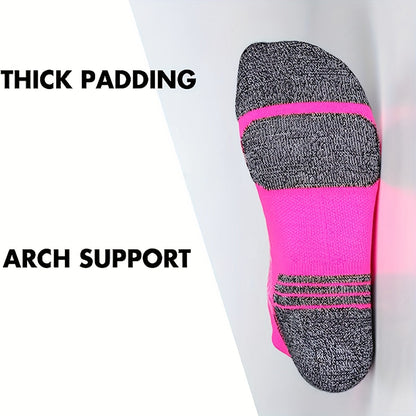 Women's Athletic Compression Socks 5-Pack – Moisture-Wicking Performance Crew Socks for Running, Gym & Everyday Wear