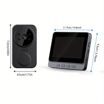 HD Camera Wireless Doorbell with 4.3 Inch Indoor Display