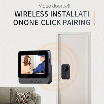 HD Camera Wireless Doorbell with 4.3 Inch Indoor Display