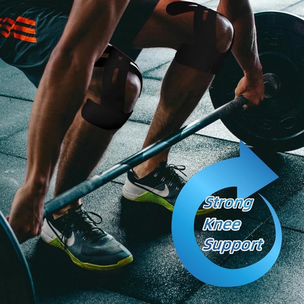 Pre-Cut Kinesiology Tape for Knee Support – 150% Stretch Cotton Athletic Tape for Pain Relief & Stability During Sports & Daily Activity