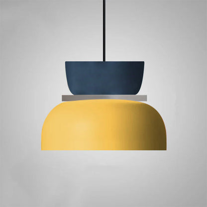 Adjustable Metal Hanging Lamp 12 inches Vibrant Two-Tone Finish Hardwired Ceiling Fixture for Bedroom Living Room Dining Area Contemporary O