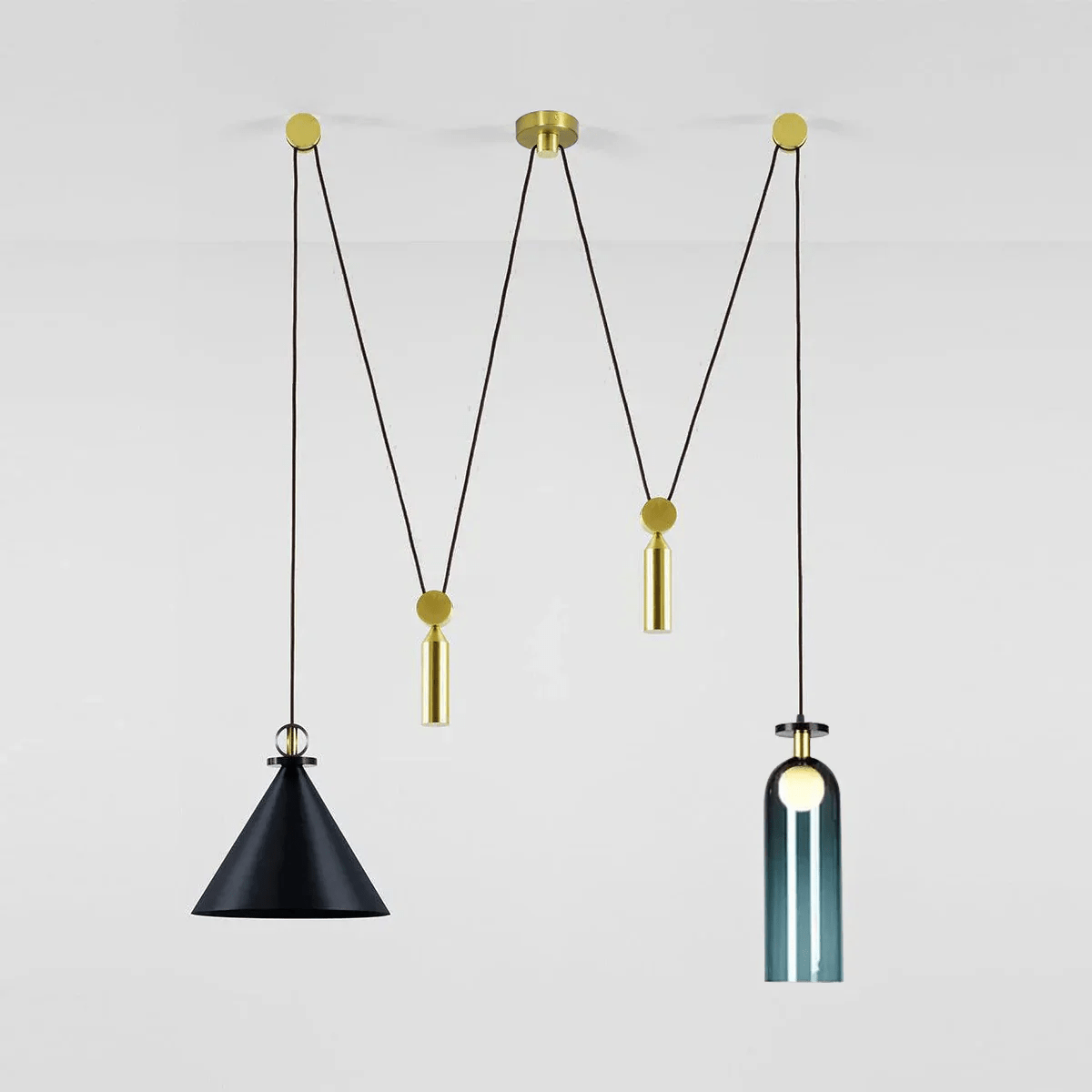 Modular Sculptural Ceiling Light with Adjustable Sections & Custom Finish Options for Dining Room Kitchen Living Room