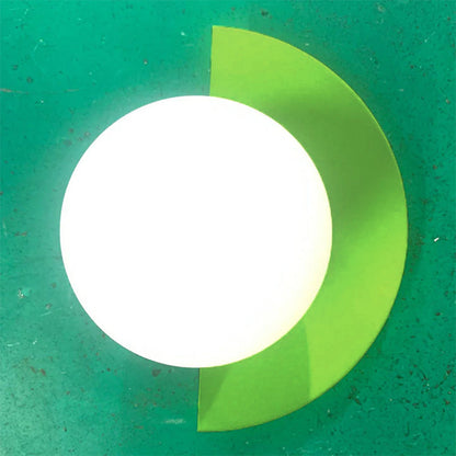 Half-Moon Glass Wall Sconce with Colorful PVC Globe for Living Room & Bedroom | Modern Indoor Accent Lighting Fixture