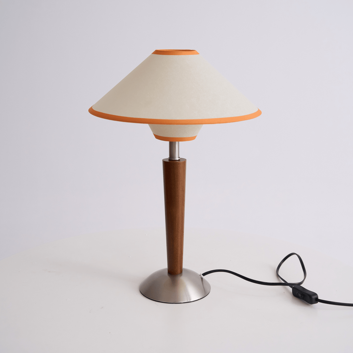 Fabric Shade Table Lamp 17 in for Nightstand & Side Table - Wood Base with E26 Socket for Bedroom Living Room Office Desk Reading Light Mini