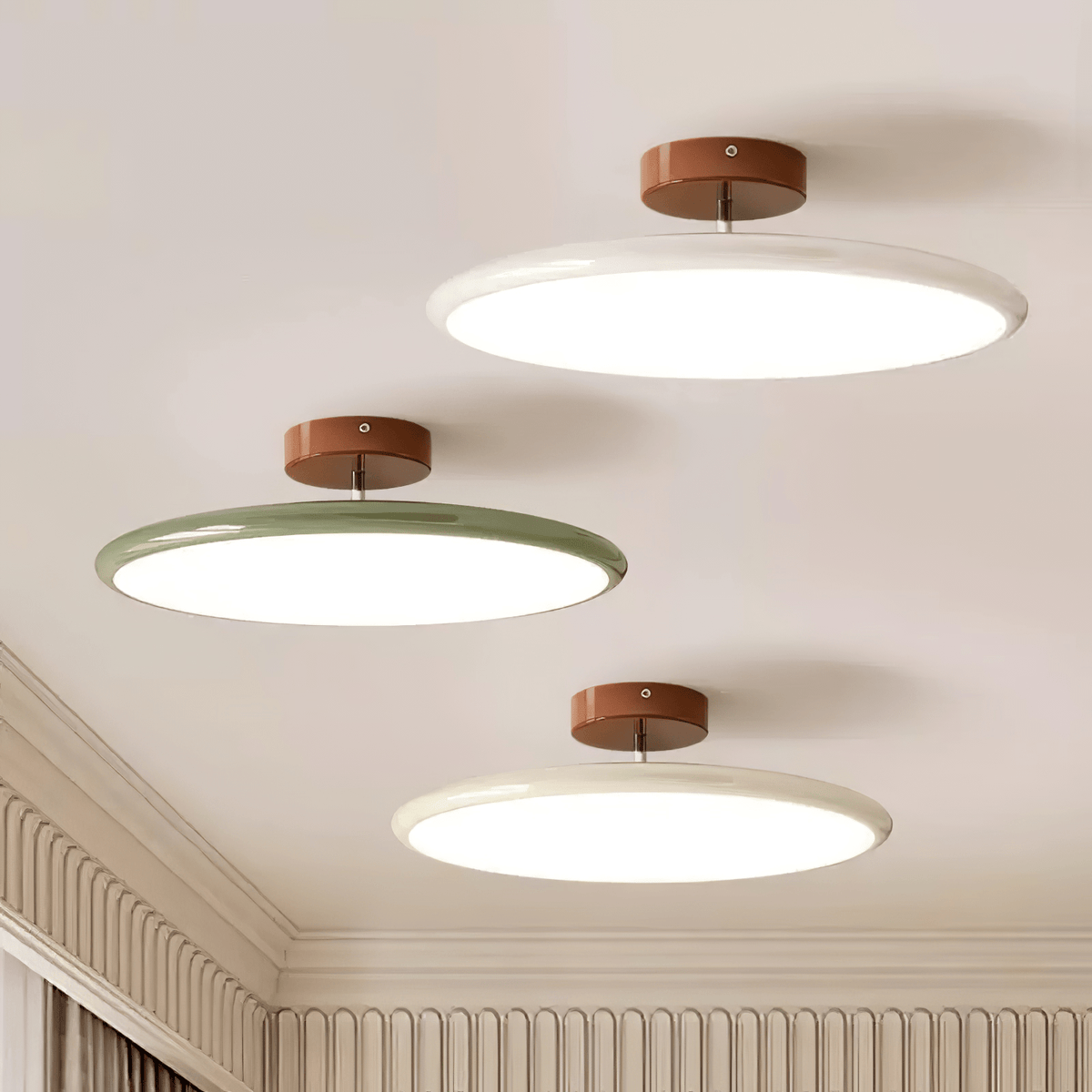 Swivel LED Flush Mount Ceiling Light 12 Inch Round Indoor Lamp Adjustable Directional Lighting for Bedroom Living Room Kitchen Dining Room T