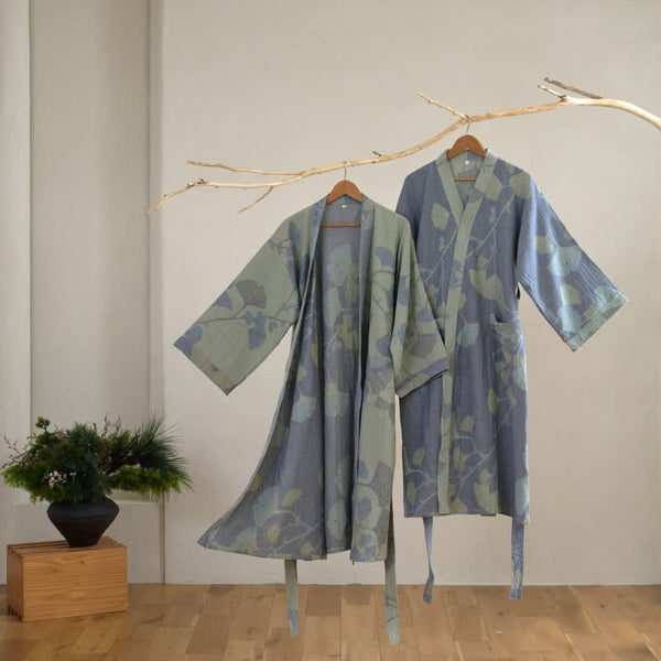 Peignoir en coton biologique Ortekor pour homme | Modèle réversible et tissu respirant | Kimono de bain confortable pour la détente au quotidien