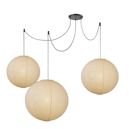 Handmade Paper Globe Drop Light for Kitchen Island & Dining Room – Adjustable Cable, E26 Socket, Soft Ambient Glow – Modern Overhead Fixture