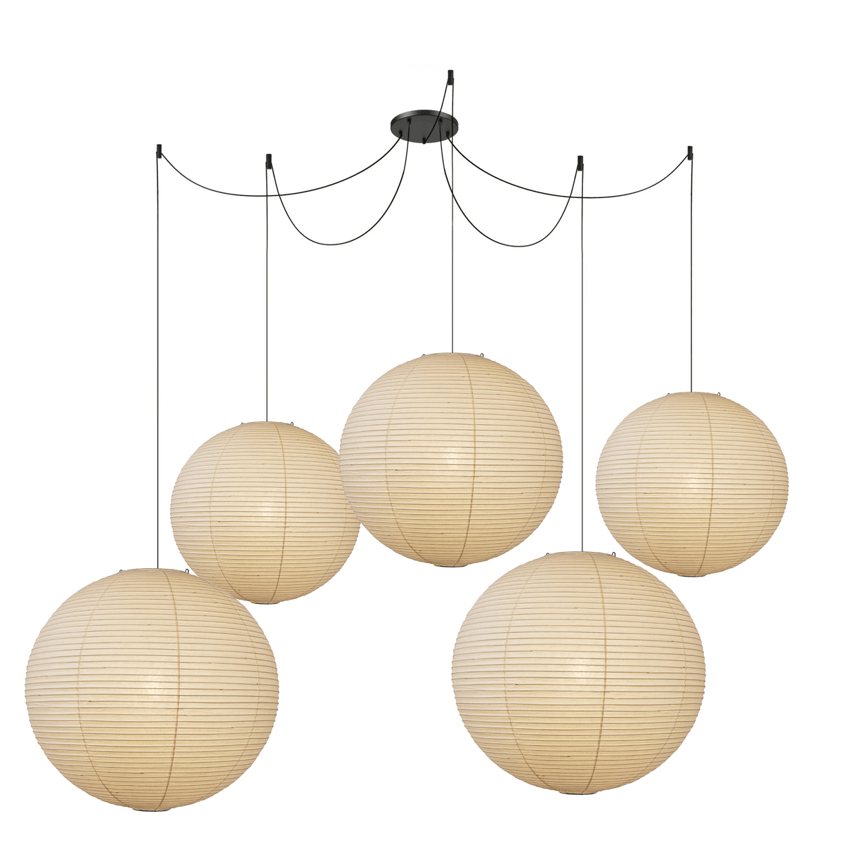 Handmade Paper Globe Drop Light for Kitchen Island & Dining Room – Adjustable Cable, E26 Socket, Soft Ambient Glow – Modern Overhead Fixture