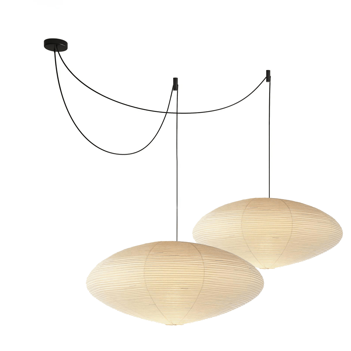 Handmade Rice Paper Sphere Pendant Lamp for Dining Room & Bedroom | Sculptural Ceiling Fixture with Adjustable Cord | E26 Edison Bulb Compat