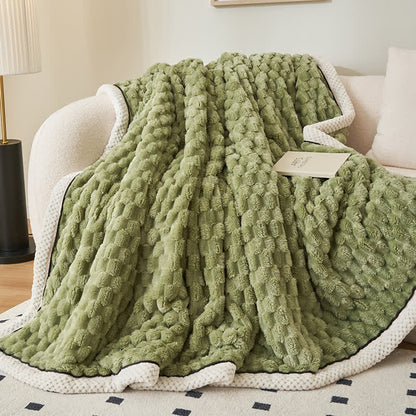 Reversible Plush Throw Blanket - Ultra Soft Coral Fleece - Queen & Full Size - Lightweight Polyester - Cozy Cover for Couch Sofa Bed