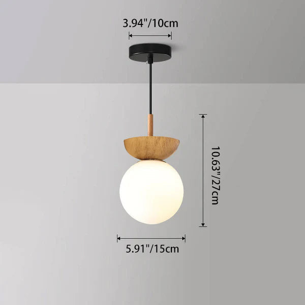 Spherical Glass Ceiling Light with Metal Frame - Contemporary Hardwired Fixture for Bedroom, Entryway & Hallway - G9 Socket