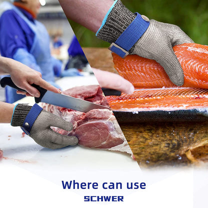 Cut-Resistant Stainless Steel Mesh Safety Glove for Kitchen, Oyster Shucking, Fishing & Food Prep