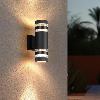 Outdoor Wall Sconce E27 Socket Weatherproof Black Finish Dual-Beam Up-Down Lighting for Entryways Patios Garden Facades Exterior Home