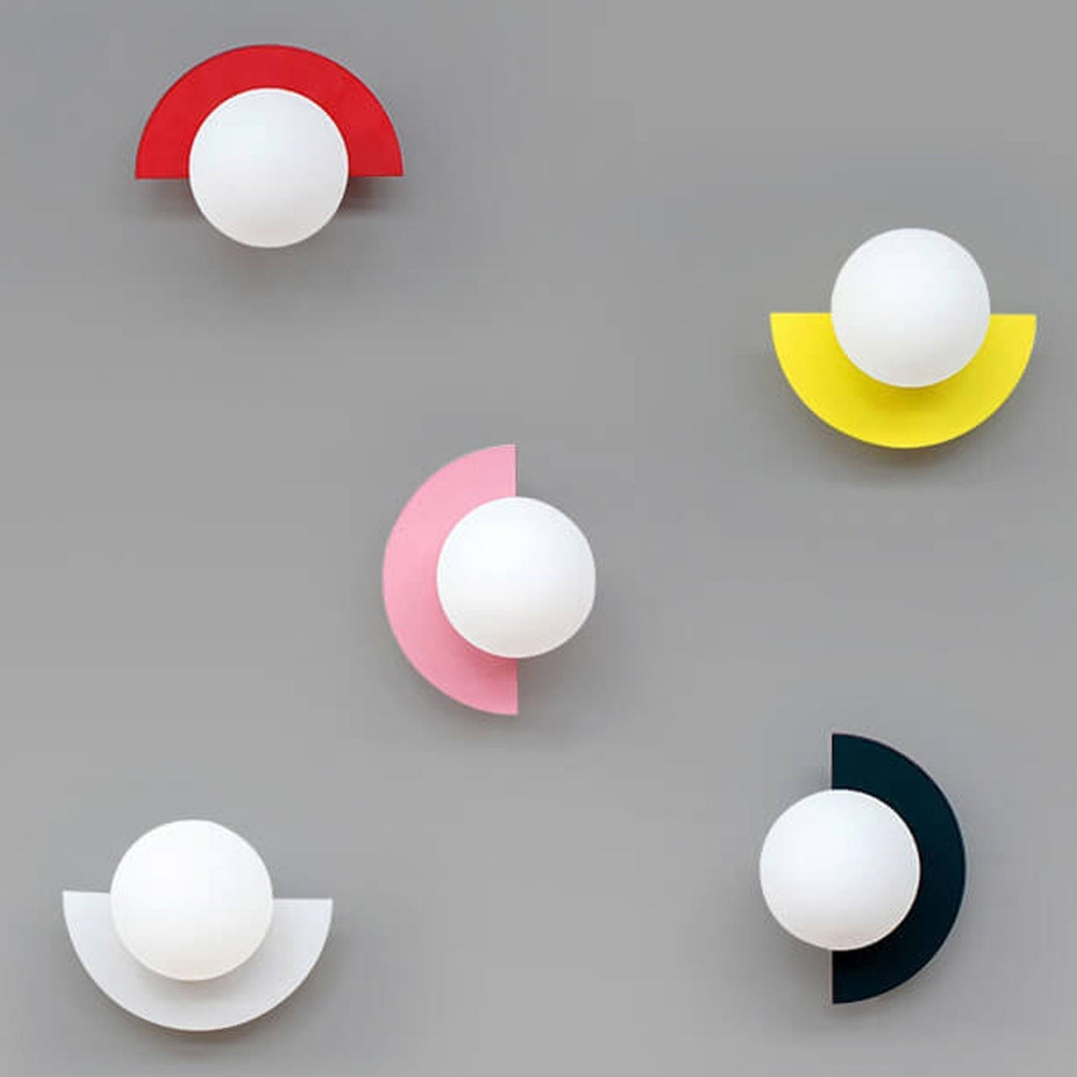 Half-Moon Glass Wall Sconce with Colorful PVC Globe for Living Room & Bedroom | Modern Indoor Accent Lighting Fixture