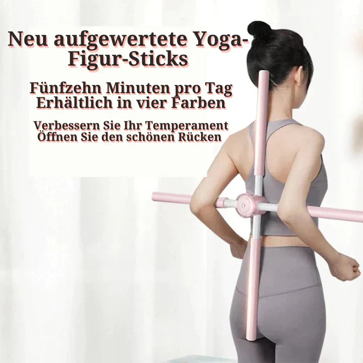Posture Corrector Bar for Yoga Stretching and Back Alignment with Foam Grip for Home Workouts