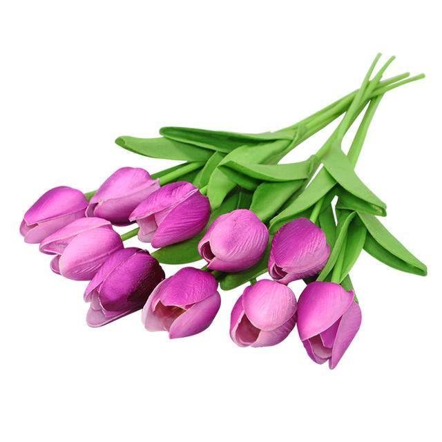 10-Piece Fake Tulips Silk Flowers