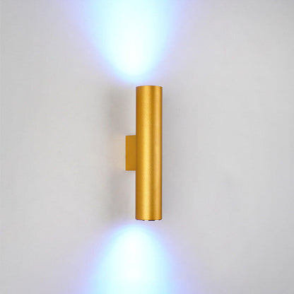 Up-Down LED Wall Light Fixture in Gold, Black or White Aluminum for Hallway, Bedroom & Living Room