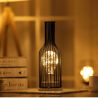 Cordless Steel LED Accent Lamp for Nightstand Dinner Table Living Room Battery Operated Modern Minimalist Decorative Lighting Rechargeable P