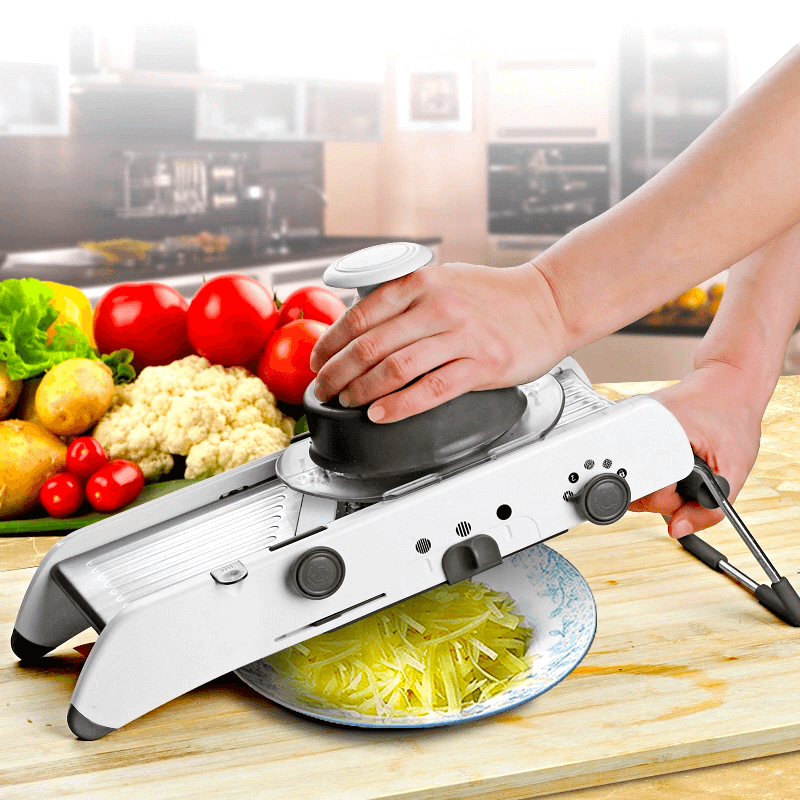 Adjustable Mandoline Slicer with 18 Blade Settings & Hand Guard for Vegetables & Fruits | Kitchen Prep Tool