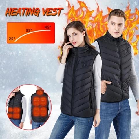 Electric Heated Vest with USB Warming Zones for Men & Women Winter Body Heat Therapy Jacket Soft Shell Thermal Waistcoat with Temperature