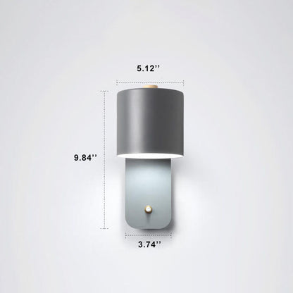 Adjustable Metal Wall Sconce with Rotating Head – Modern Cylinder Light for Bedroom, Hallway & Living Room – E26 Hardwired – 10 in H x 5